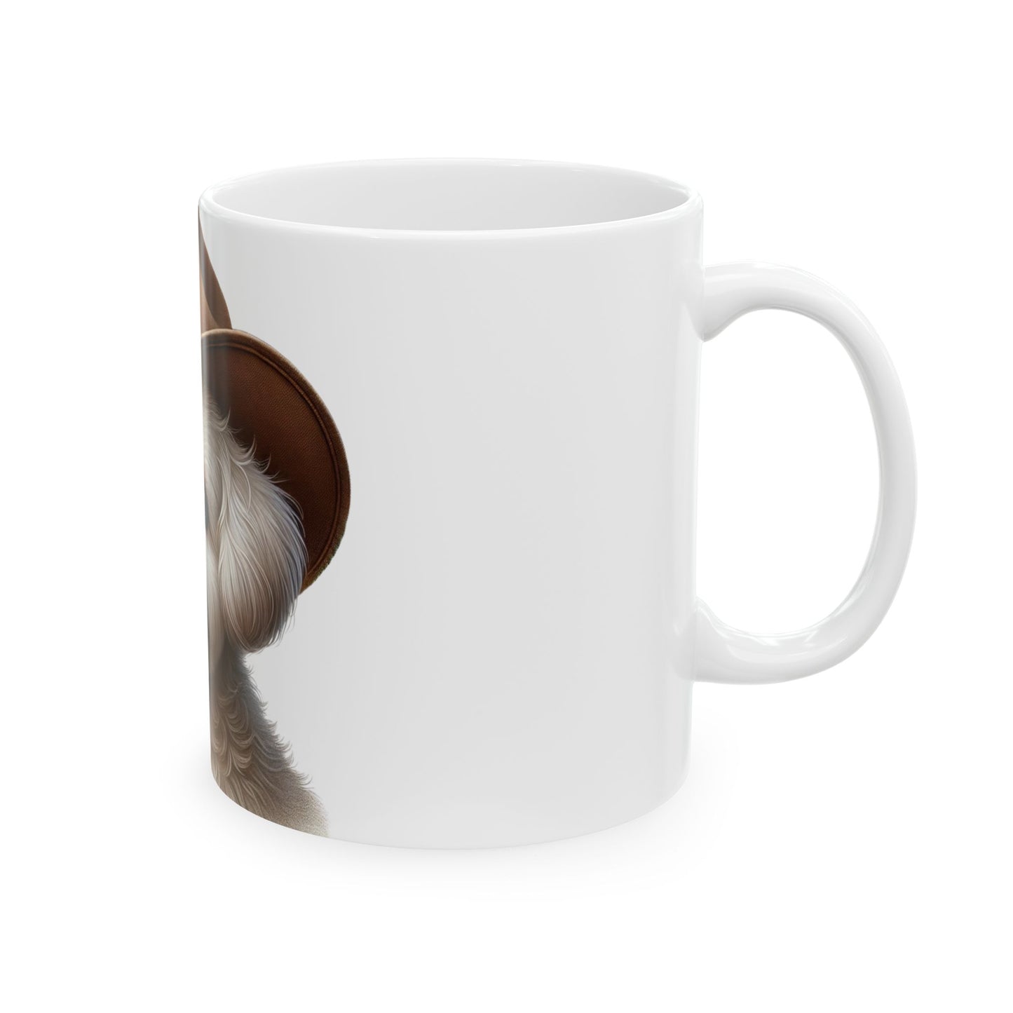 Maltese Wearing a Cowgirl Hat - Ceramic Mug