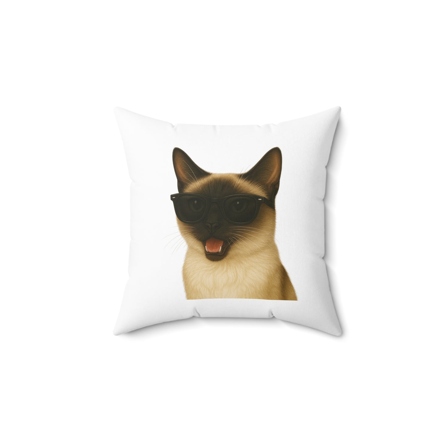 Siamese Cat Wearing Sunglasses - Throw Pillow
