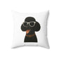 Black Poodle Wearing Sunglasses - Throw Pillow