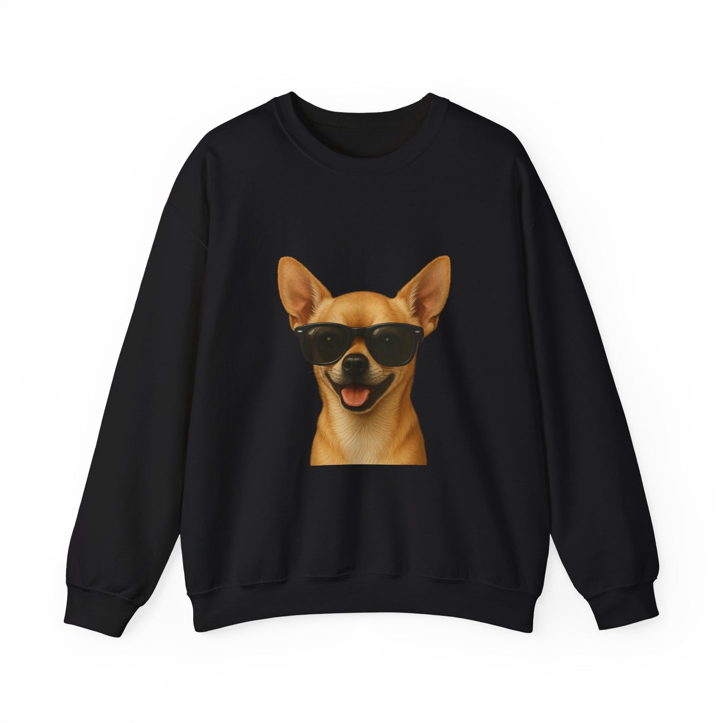 Chihuahua Wearing Sunglasses - Adult Crewneck Sweatshirt