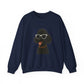 Black Poodle Wearing Sunglasses - Adult Crewneck Sweatshirt