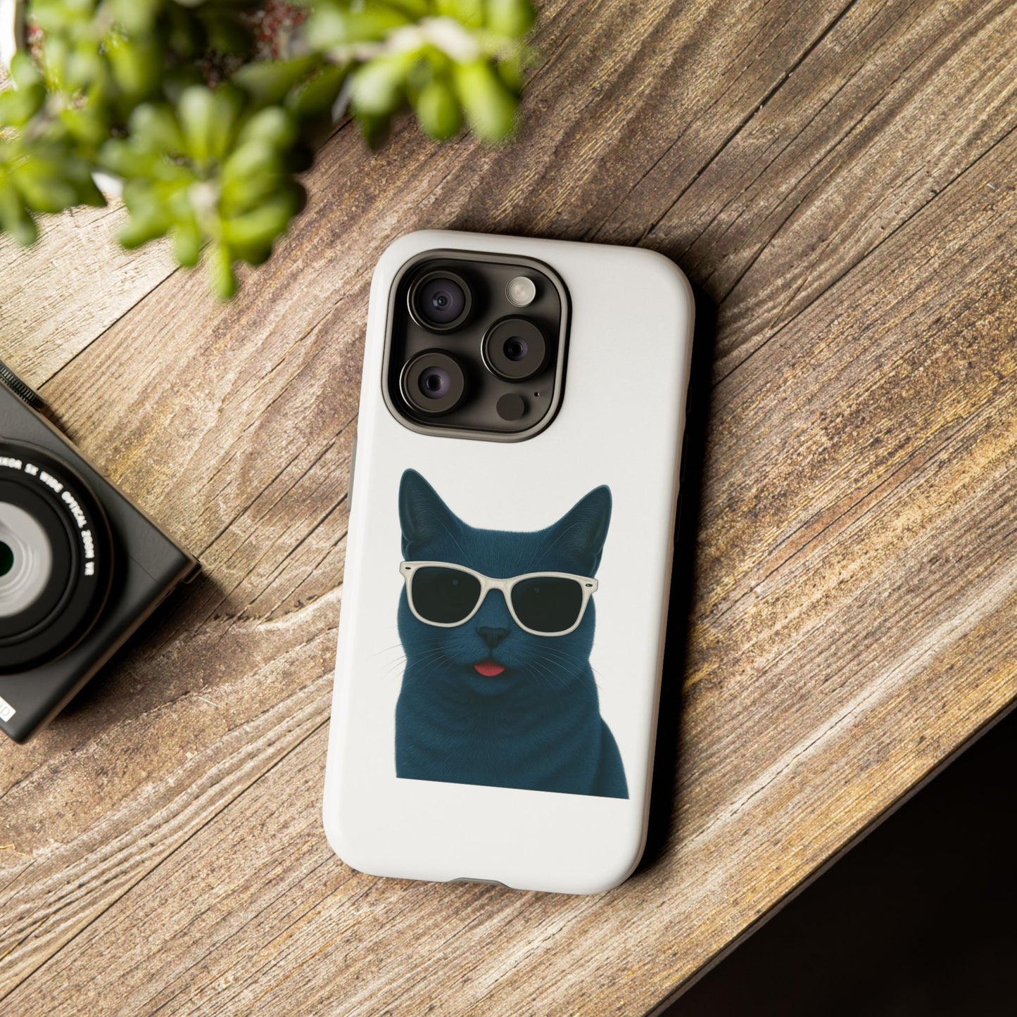 Russian Blue Cat Wearing Sunglasses - Tough Phone Case