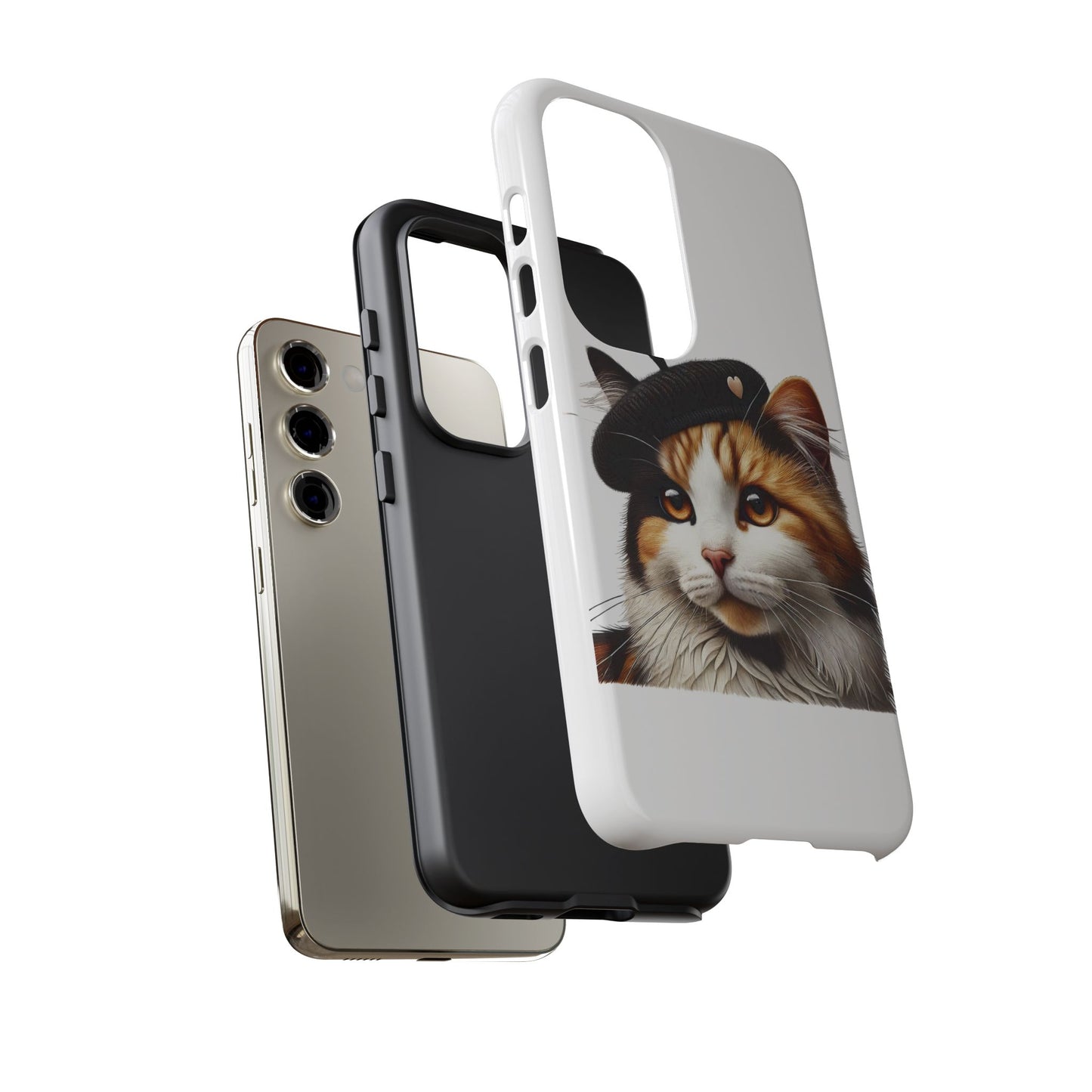 Calico Cat Wearing a Beret - Tough Phone Case
