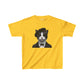 Tuxedo Cat Wearing A Tuxedo an Beret Youth T-Shirt  - Too Cute Pets