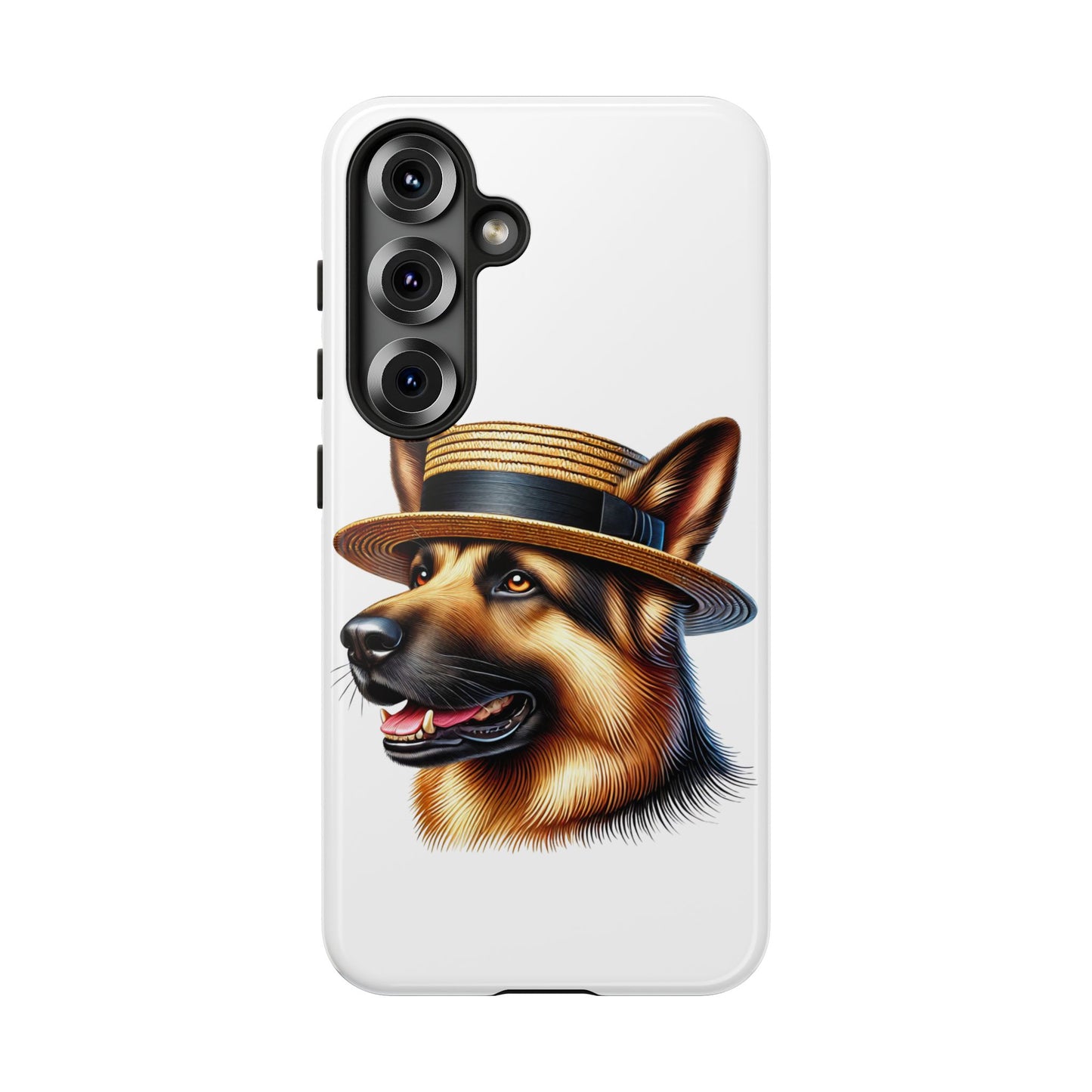 German Shepherd Wearing a Boater Hat - Tough Phone Case
