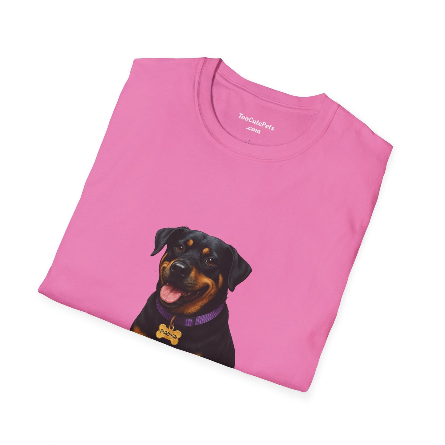 Dog Lover Unisex T-Shirt featuring Lab and Rottweiler Mix 'Pumpkin' by Too Cute Pets