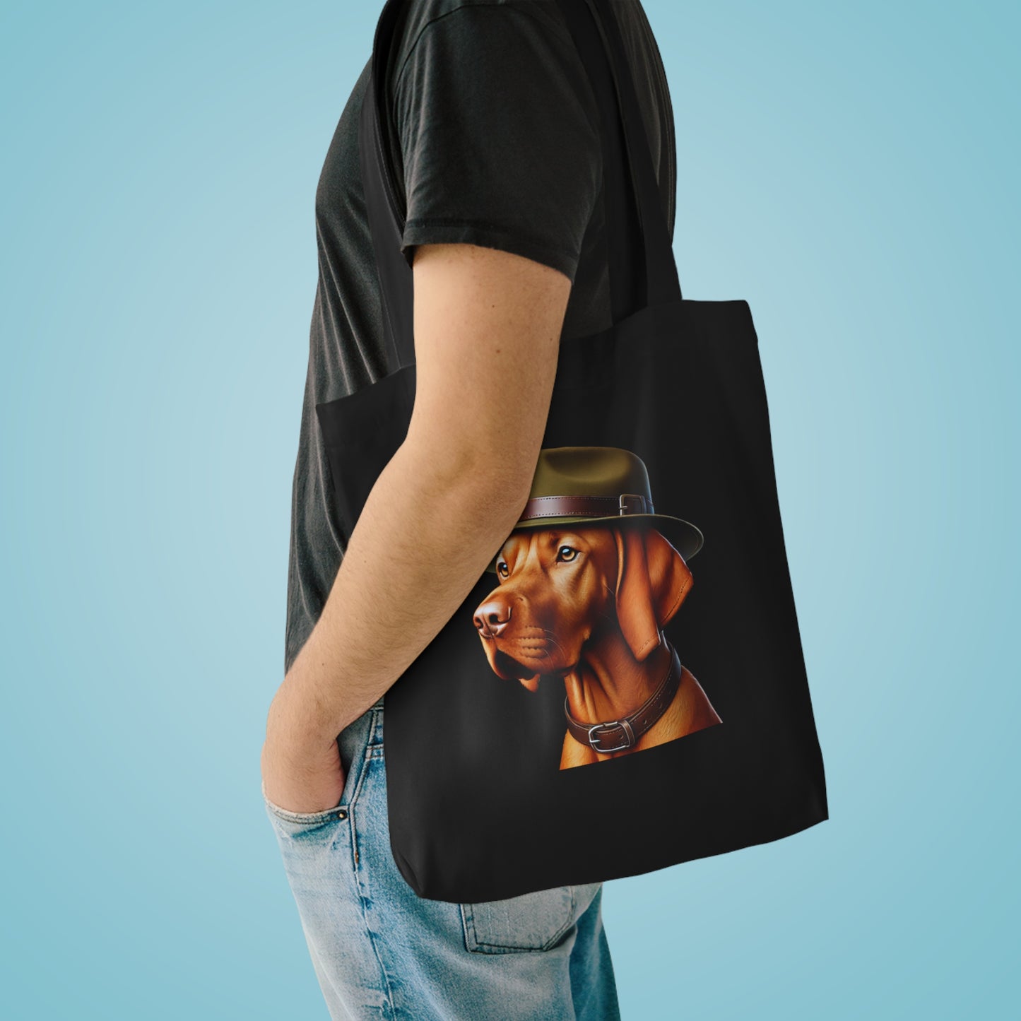 Vizsla Wearing a Campaign Hat - Cotton Tote Bag