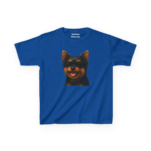 Yorkshire Terrier Wearing Sunglasses - Kids Tee