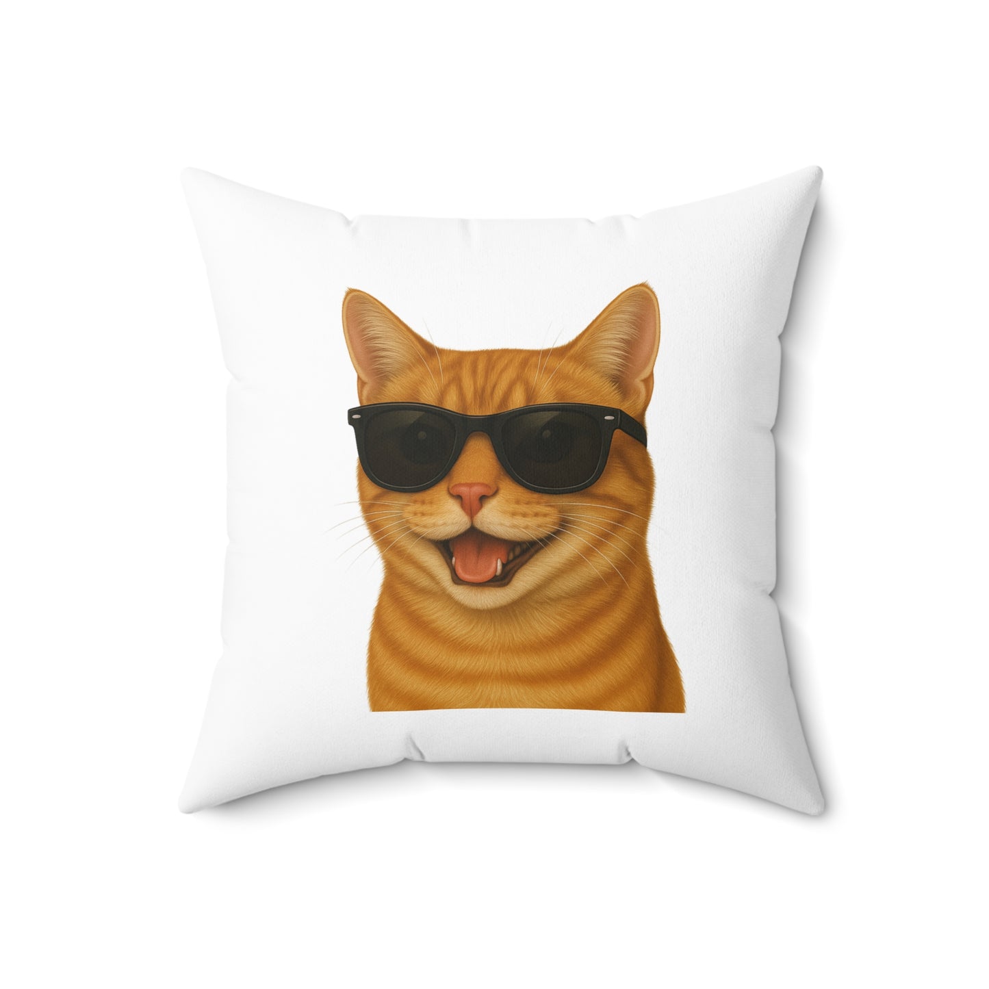 Orange Tabby Cat Wearing Sunglasses - Throw Pillow