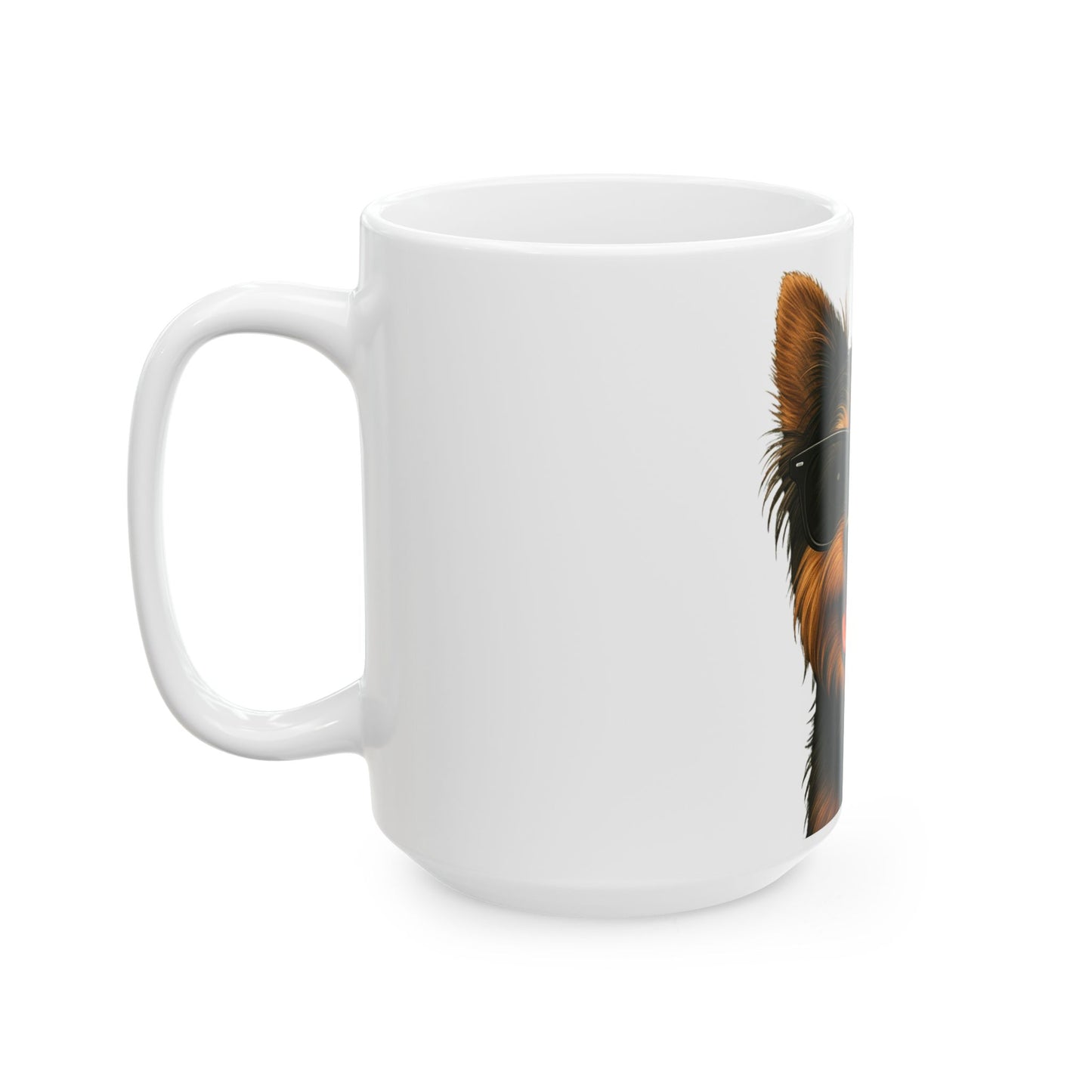 Yorkshire Terrier Wearing Sunglasses Ceramic Mug
