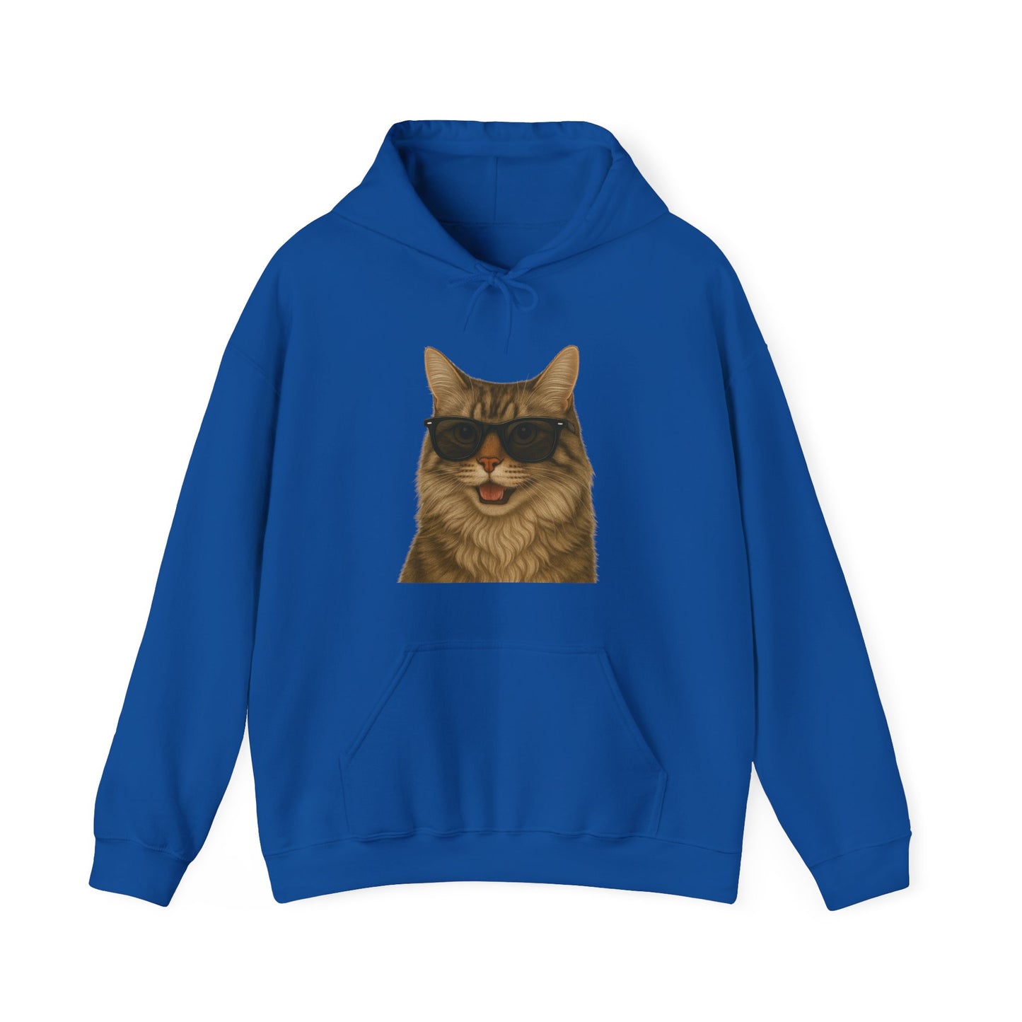 Siberian Cat Wearing Sunglasses - Adult Hoodie