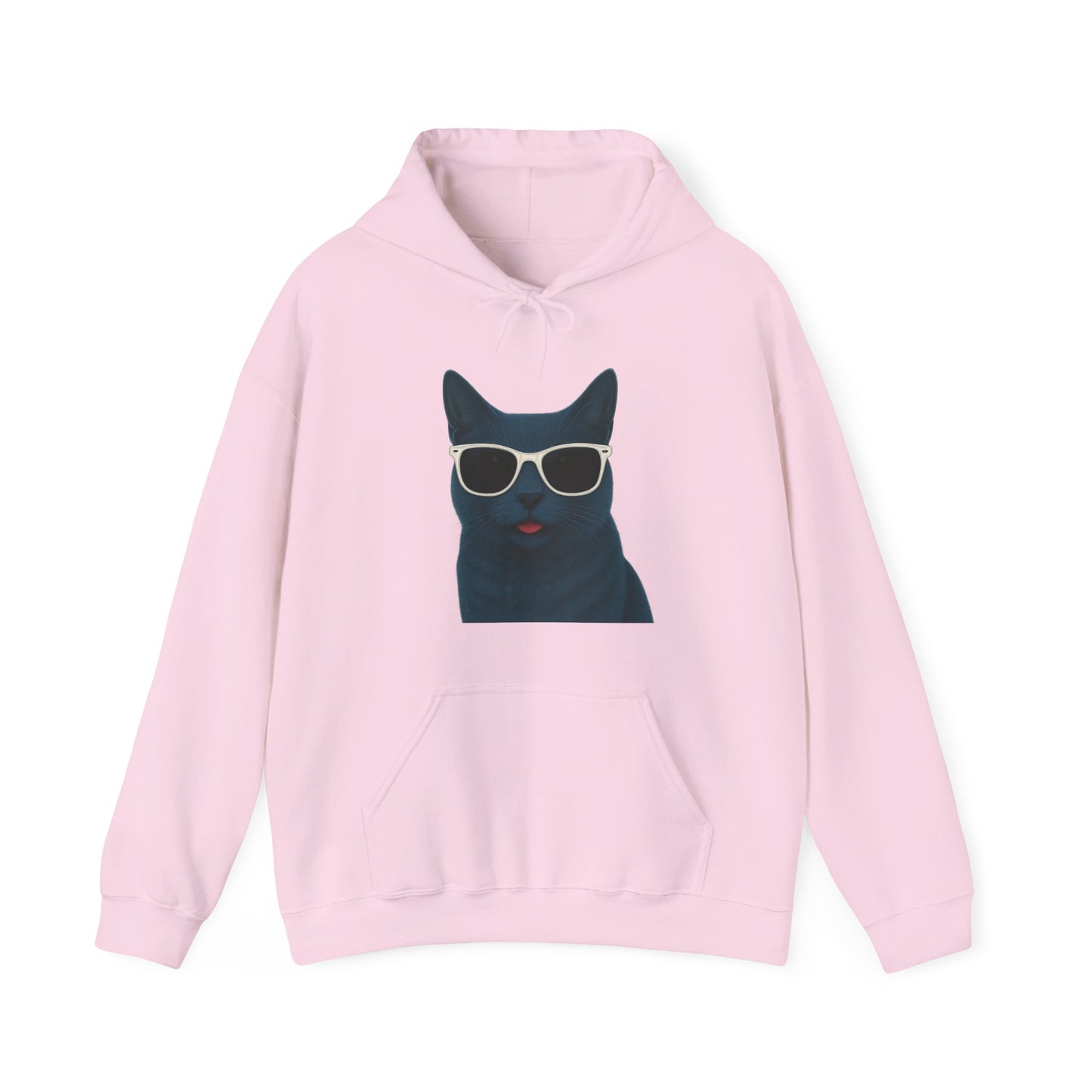 Russian Blue Cat Wearing Sunglasses - Adult Hoodie